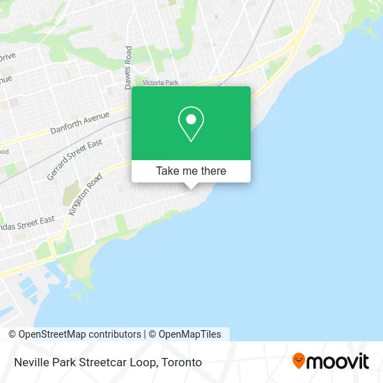 Neville Park Streetcar Loop map