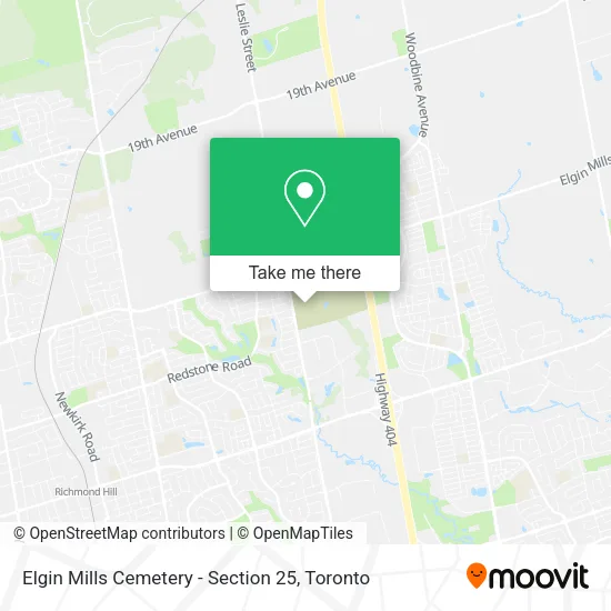 Elgin Mills Cemetery - Section 25 map