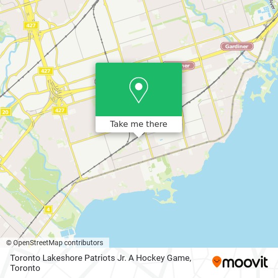 Toronto Lakeshore Patriots Jr. A Hockey Game map