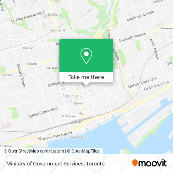 Ministry of Government Services map