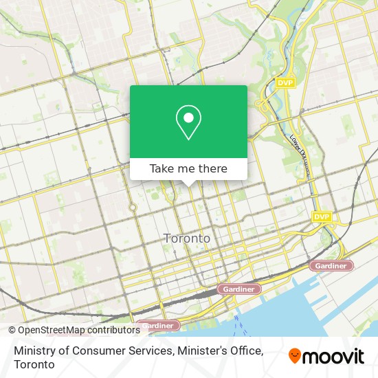 Ministry of Consumer Services, Minister's Office map