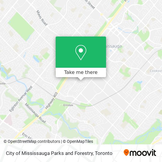 City of Mississauga Parks and Forestry map