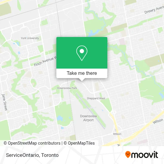 ServiceOntario map