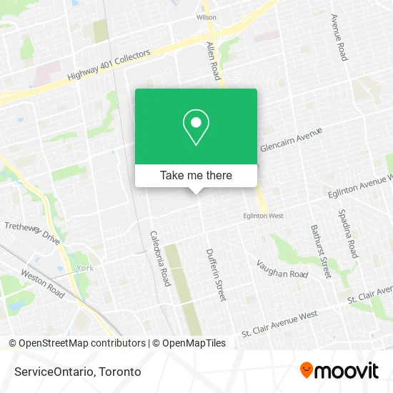 ServiceOntario map
