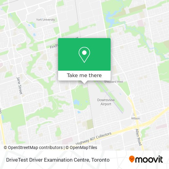 DriveTest Driver Examination Centre map