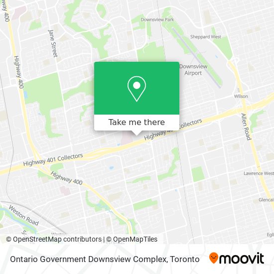 Ontario Government Downsview Complex map