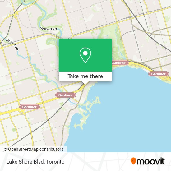 Lake Shore Blvd map