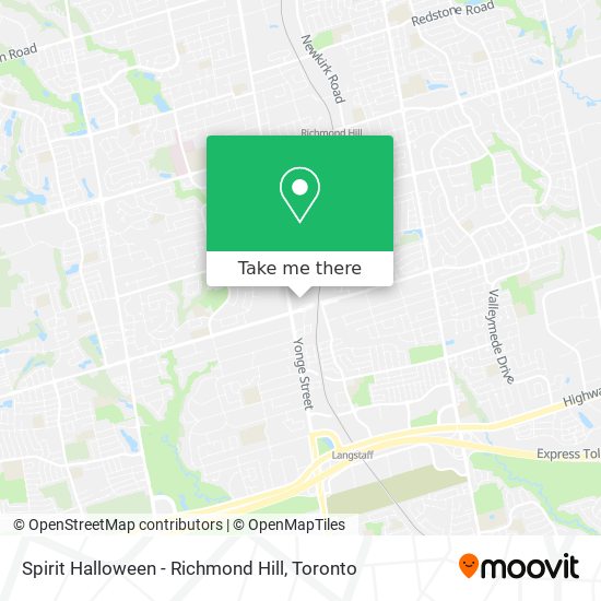 Spirit Halloween - Richmond Hill map