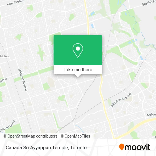 Canada Sri Ayyappan Temple map