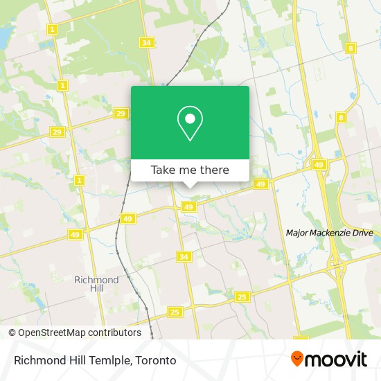 Richmond Hill Temlple map