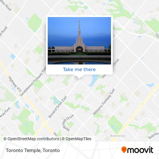 Toronto Temple map