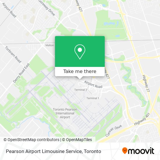 Pearson Airport Limousine Service map