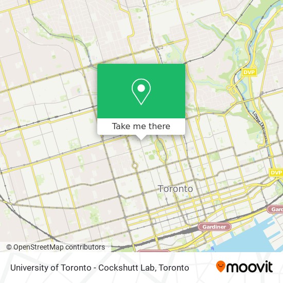 University of Toronto - Cockshutt Lab map