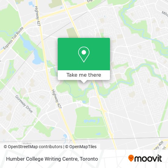Humber College Writing Centre map