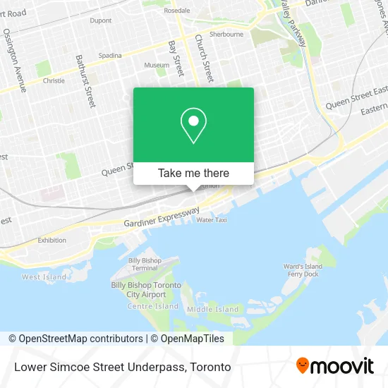 Lower Simcoe Street Underpass map