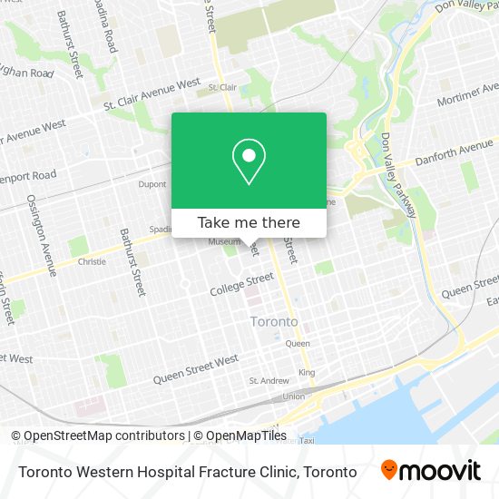 Toronto Western Hospital Fracture Clinic map