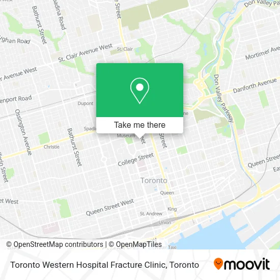 Toronto Western Hospital Fracture Clinic map