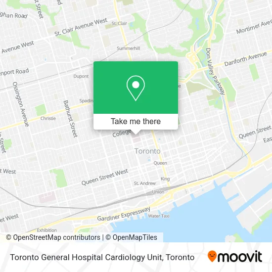 Toronto General Hospital Cardiology Unit map