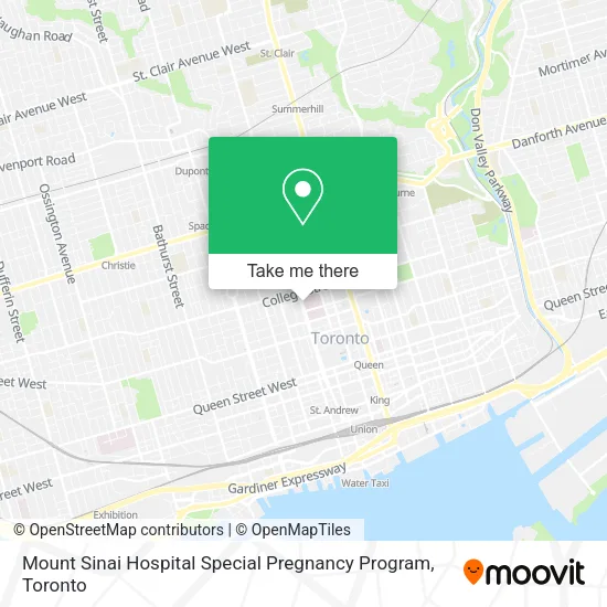 Mount Sinai Hospital Special Pregnancy Program map