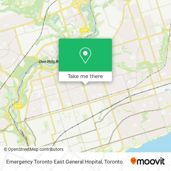 Emergency Toronto East General Hopital map