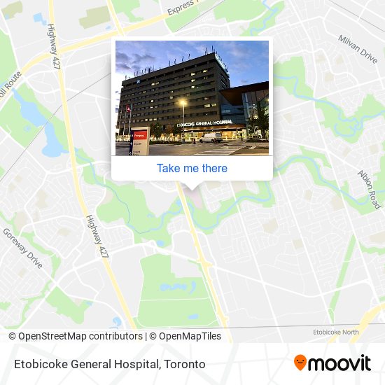 Etobicoke General Hospital map