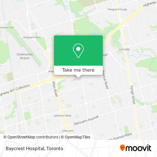 Baycrest Hospital map