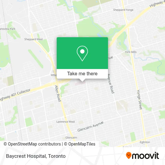 Baycrest Hospital map
