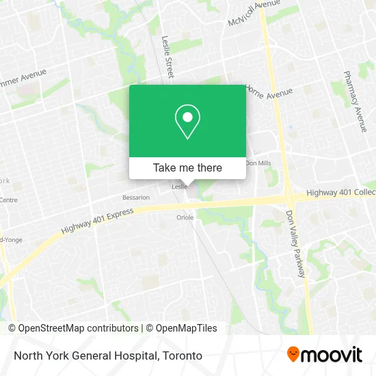 North York General Hospital map