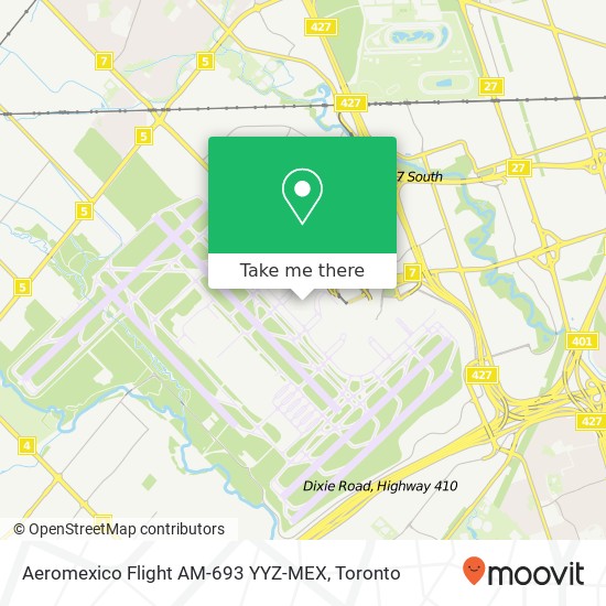Aeromexico Flight AM-693 YYZ-MEX map