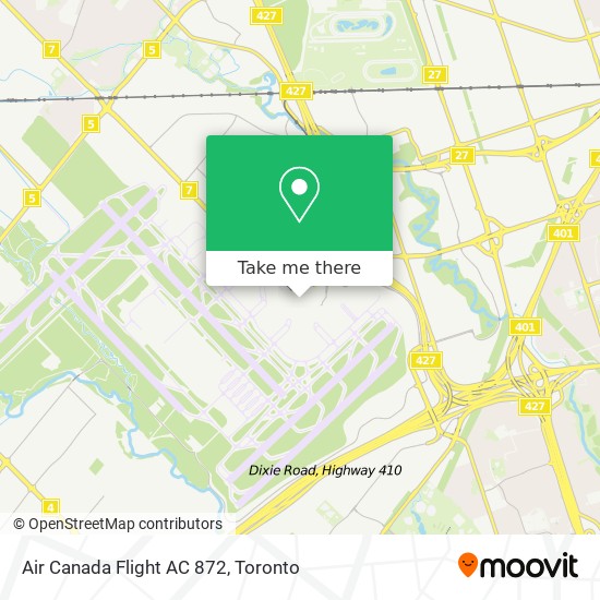 Air Canada Flight AC 872 map