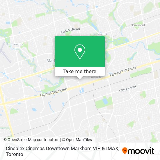 Cineplex Cinemas Downtown Markham VIP & IMAX map