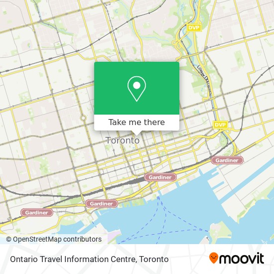 Ontario Travel Information Centre map