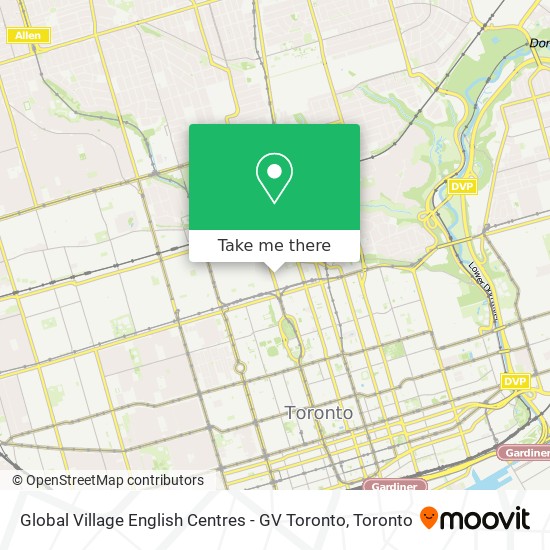Global Village English Centres - GV Toronto map