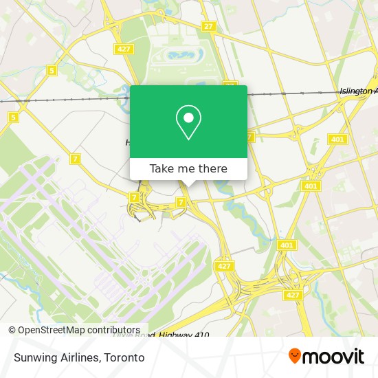 Sunwing Airlines map