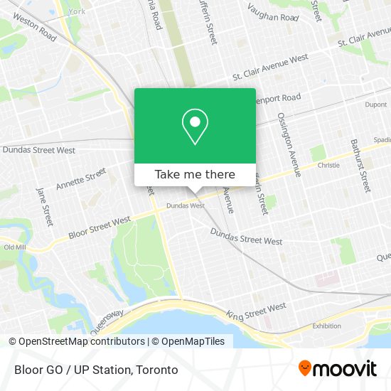Bloor GO / UP Station map
