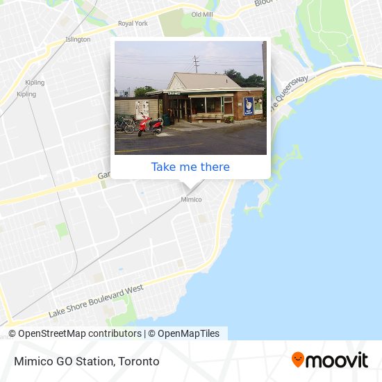 Mimico GO Station map