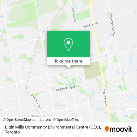 Elgin Mills Community Environmental Centre (CEC) map