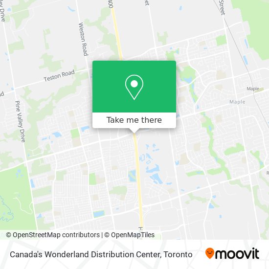 Canada's Wonderland Distribution Center map