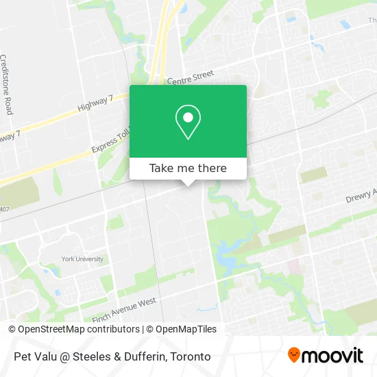 Pet Valu @ Steeles & Dufferin map