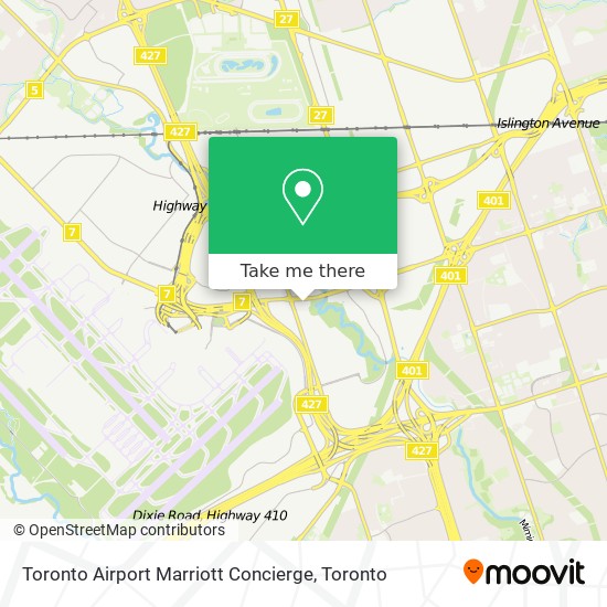 Toronto Airport Marriott Concierge map