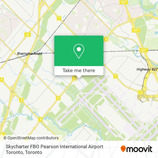 Skycharter FBO Pearson International Airport Toronto map