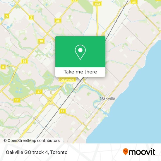 Oakville GO track 4 map