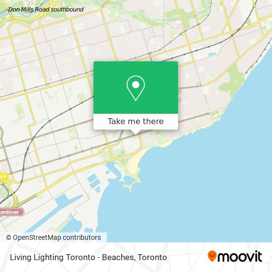 Living Lighting Toronto - Beaches map