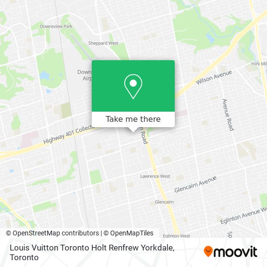 Louis Vuitton Toronto Holt Renfrew Yorkdale map