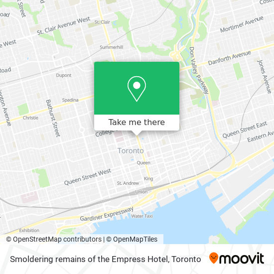 Smoldering remains of the Empress Hotel map