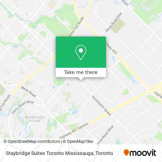 Staybridge Suites Toronto Mississauga map