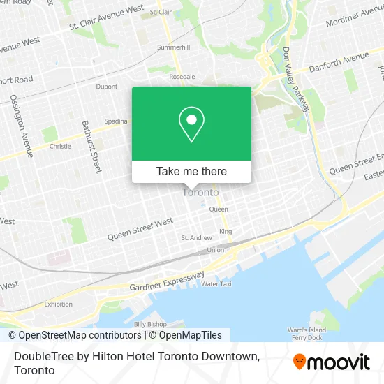 DoubleTree by Hilton Hotel Toronto Downtown map
