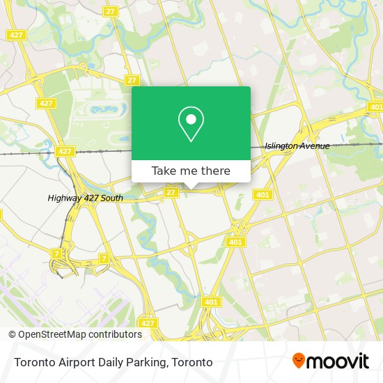 Toronto Airport Daily Parking map