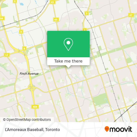 L'Amoreaux Baseball map