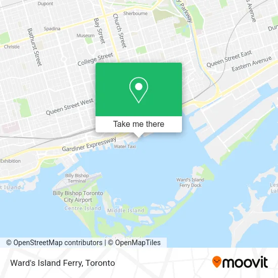 Ward's Island Ferry map